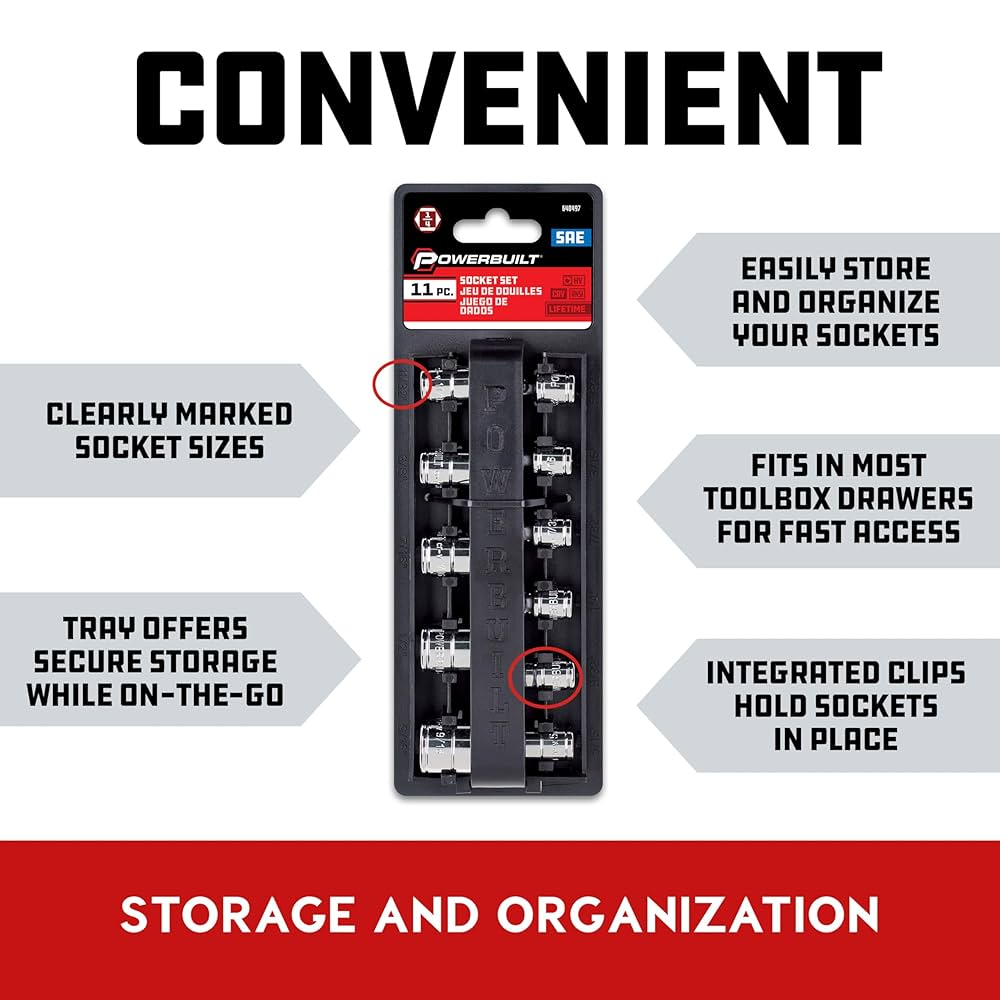 Amazon | Powerbuilt 11ピース 1/4インチドライブ SAE 6ポイント