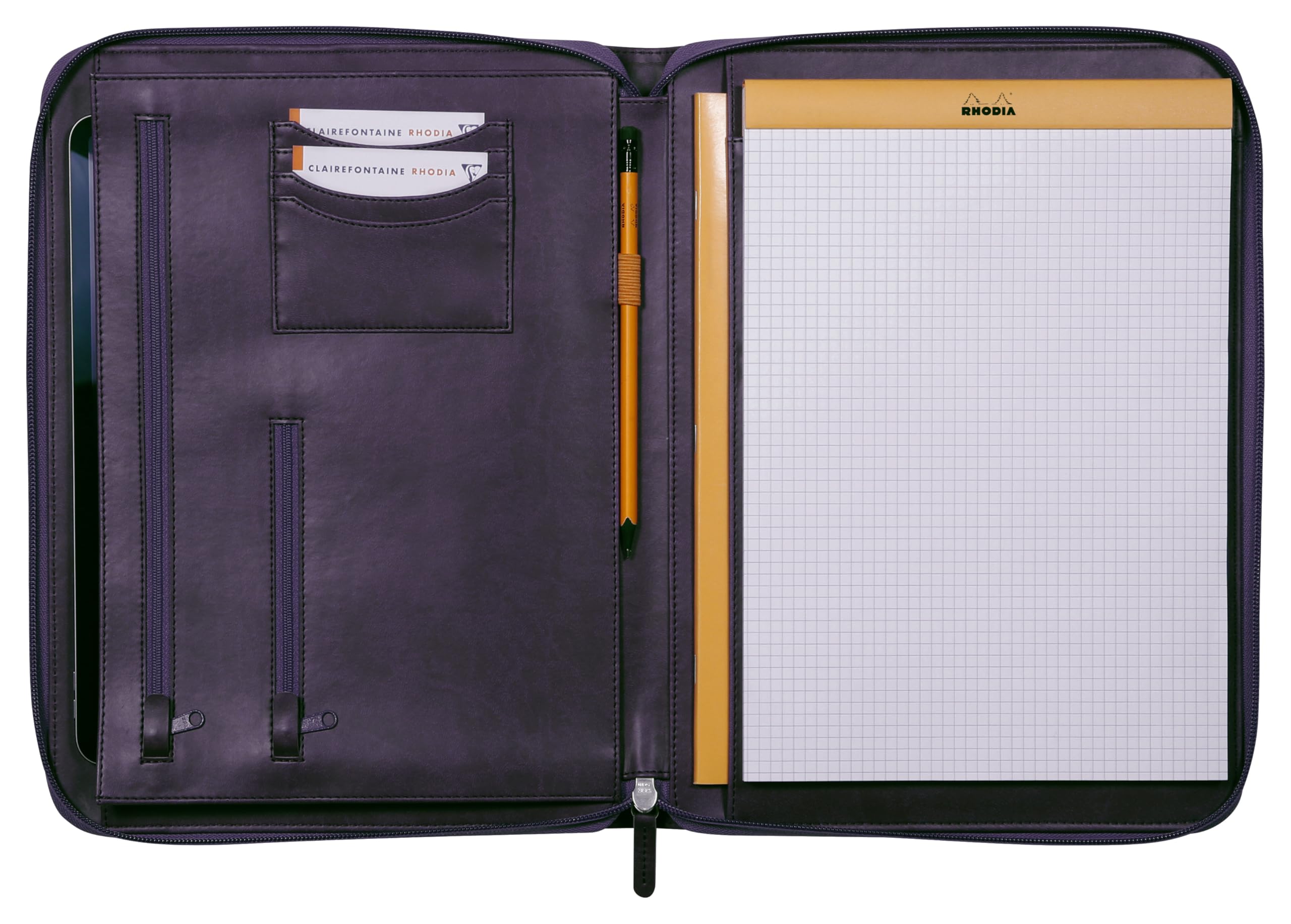 Rhodia Porte-Documents Conférencier Violet Simili Cuir Premium 25,5x34 cm A4 A4+