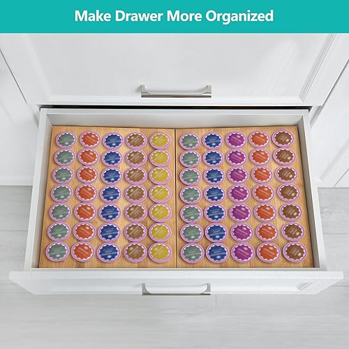 Miniatura 4 de Soporte para cápsulas de café, paquete de 2 unidades, organizador de cajones de cápsulas de café de bambú, soportes para cápsulas K para mostrador,