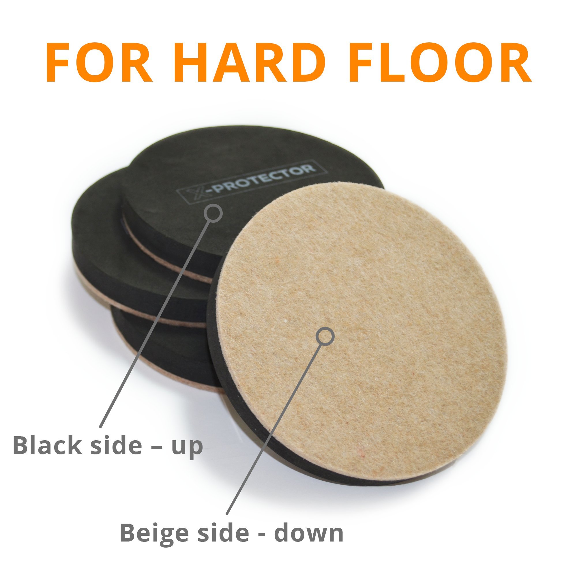 Felt Furniture Sliders Hardwood Floors XPROTECTOR 24 PCS 2 1/2 inch