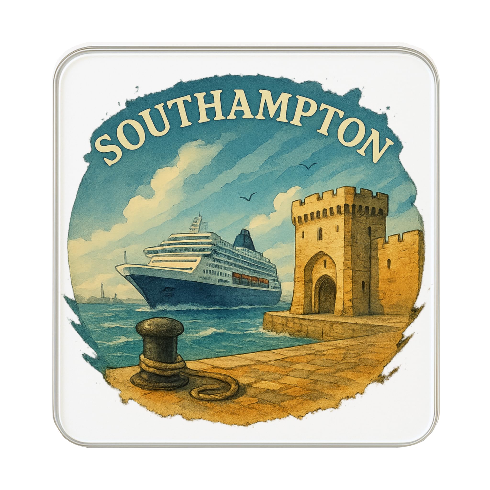 Aimant de réfrigérateur Southampton : objet de collection en relief