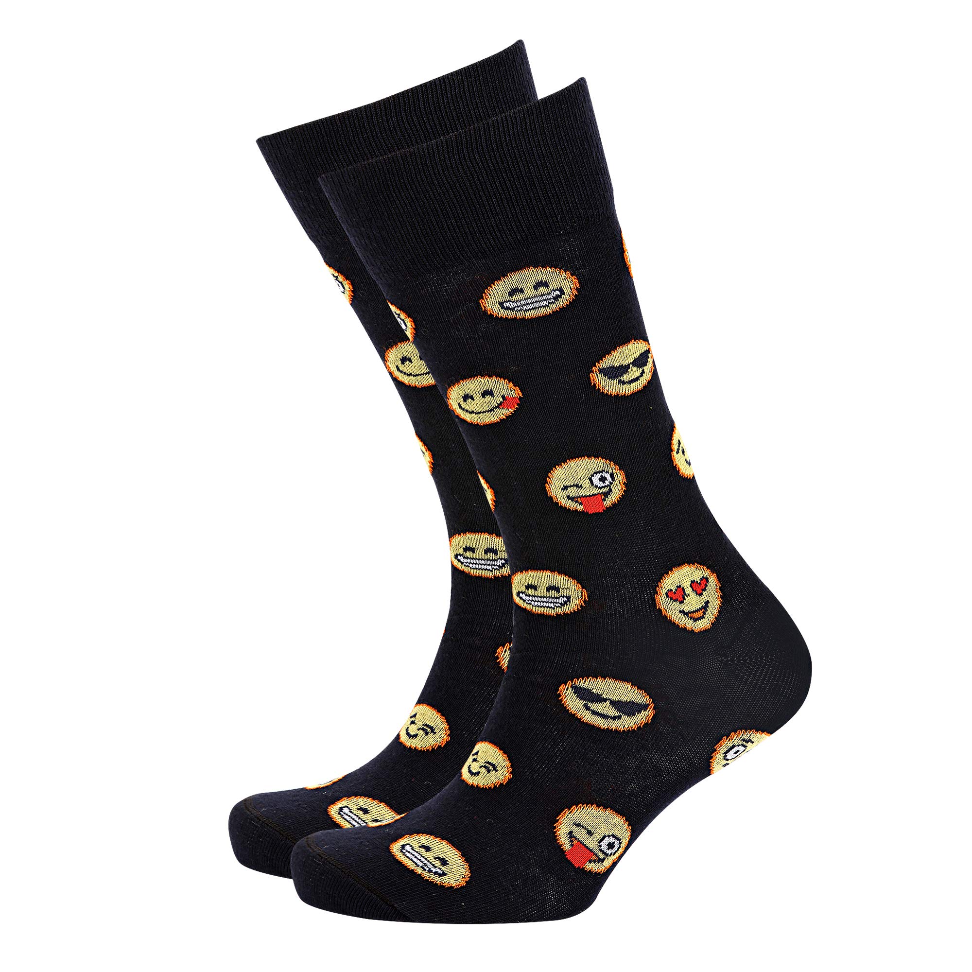 Men's Smiley Faces Printed Cotton Socks (Multicolor; Free Size)-image-27