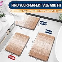 Vista 3 de OLANLY Juego de 2 alfombras de baño de 2 piezas, alfombras de baño de microfibra suave y absorbente y alfombra de inodoro con contorno