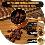 Measuring Cups and Spoons Set with Wood Handles, Premium Stainless Steel Measuring Spoons and Measuring Cups Set (Gold-4 Cups & Spoons)