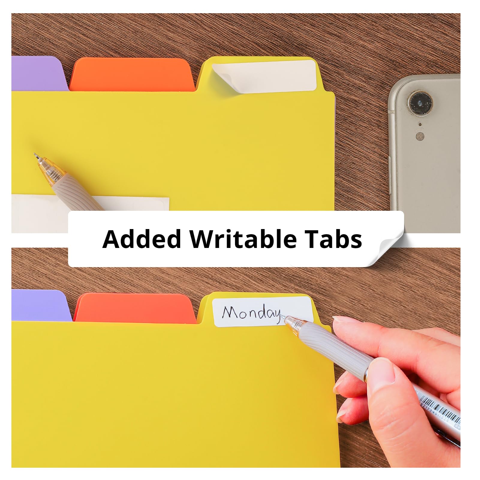 10-Pack Plastic Binder Dividers With Tabs - 5-Tab, Colorful Dividers For 3-Ring Binders, 8.6x11 Inches