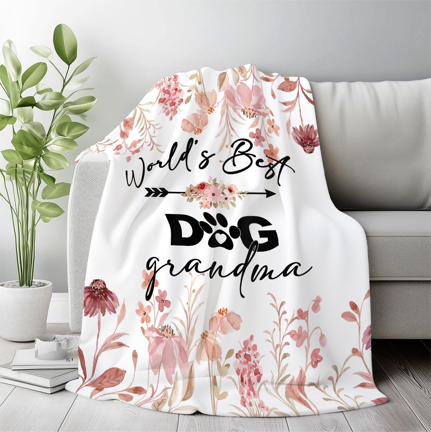 Dog Grandma Gifts Blanket, Dogs Lovers Gifts for Women Blanket Throw, Mothers Day Birthday Gift for Dogs Grandmas Blankets Decor, World's Best Dog Grandma Blankets Bed Throw 50x60 Inches - Image 5
