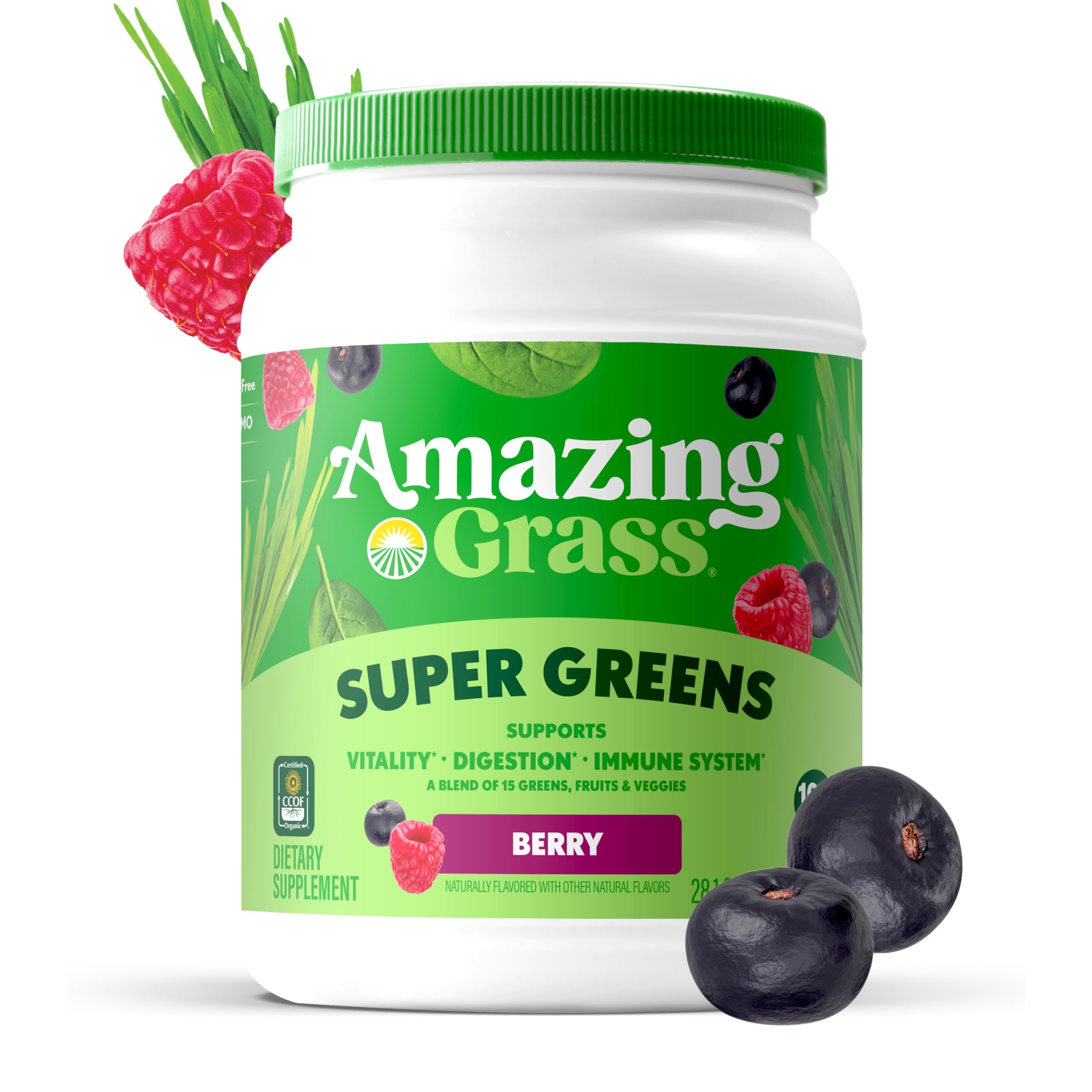 Amazing Grass Super Greens Powder, Organic, Berry, 100 Servings — Amazon image 8