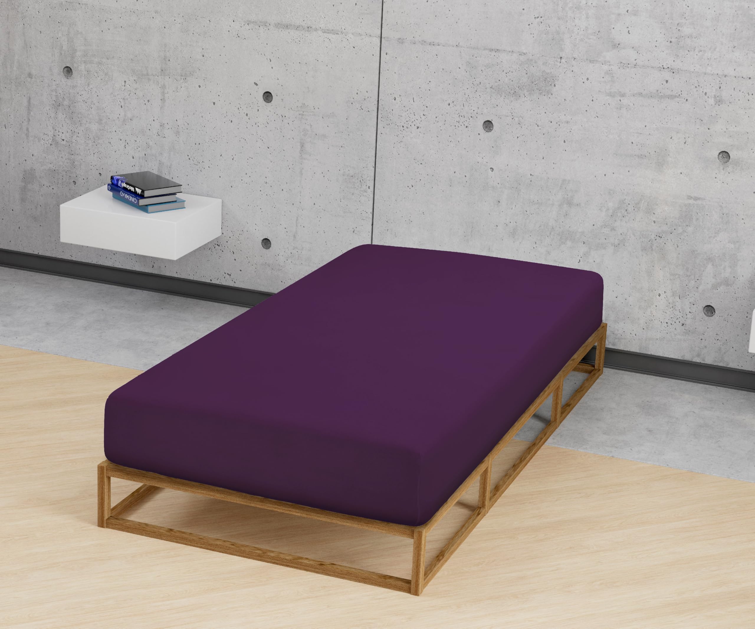 biberna Feinjersey Spannbettlaken 180x200-200x200 cm Flieder | 100% Baumwolle Spannbetttuch für Doppelbetten | Atmungsaktiv, Bügelfrei & mit Rundumgummizug | Oeko-TEX Zertifiziert | Modell 0077144