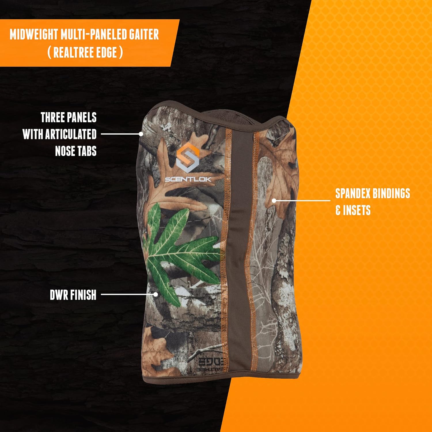 ScentLok Mid-Weight Multipaneled Gaiter, Breathable Face Mask for Hunting, Camping, and Outdoor Use
