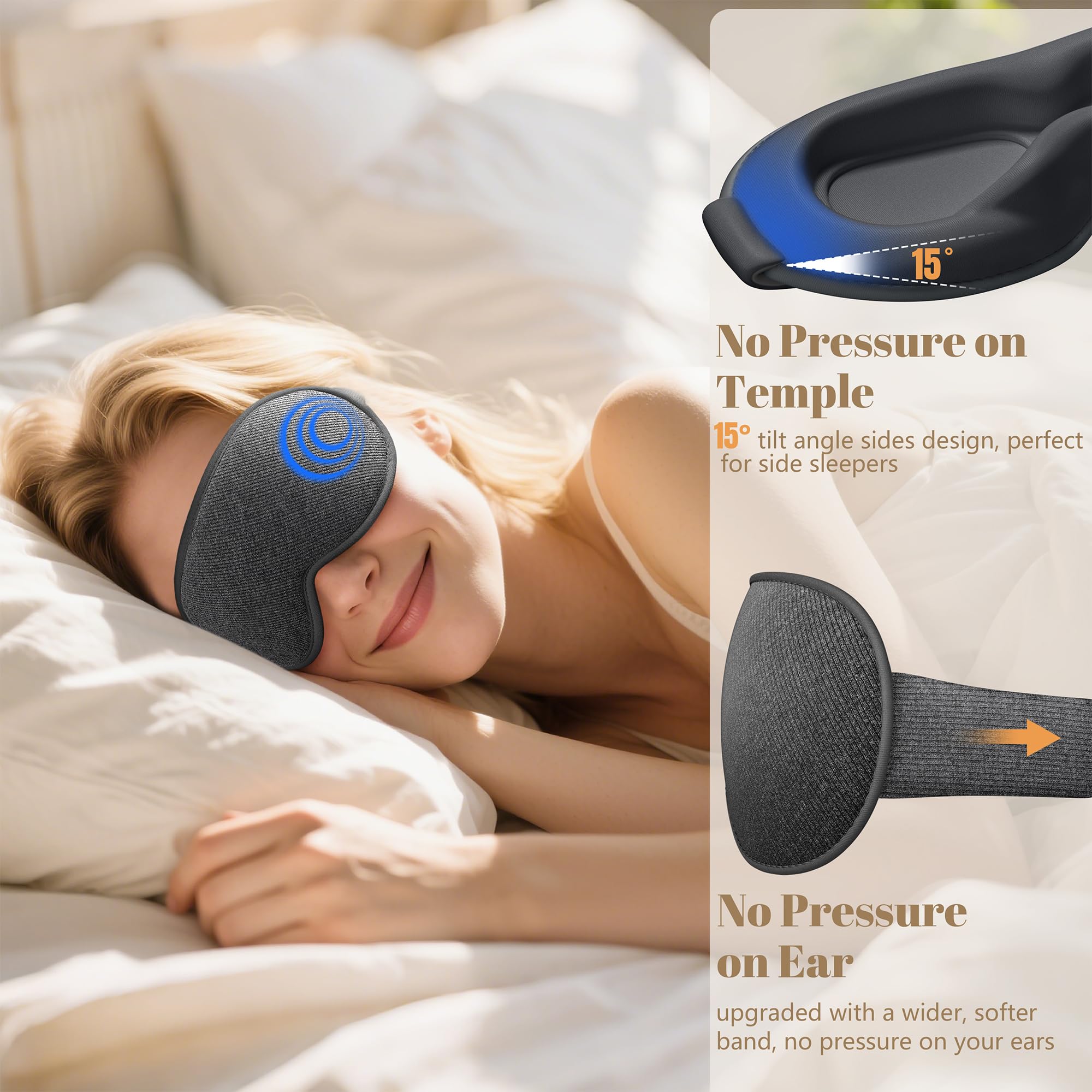 Amazon.com: Vynix Sleep Mask for Men Women - 100% Blackout Eye