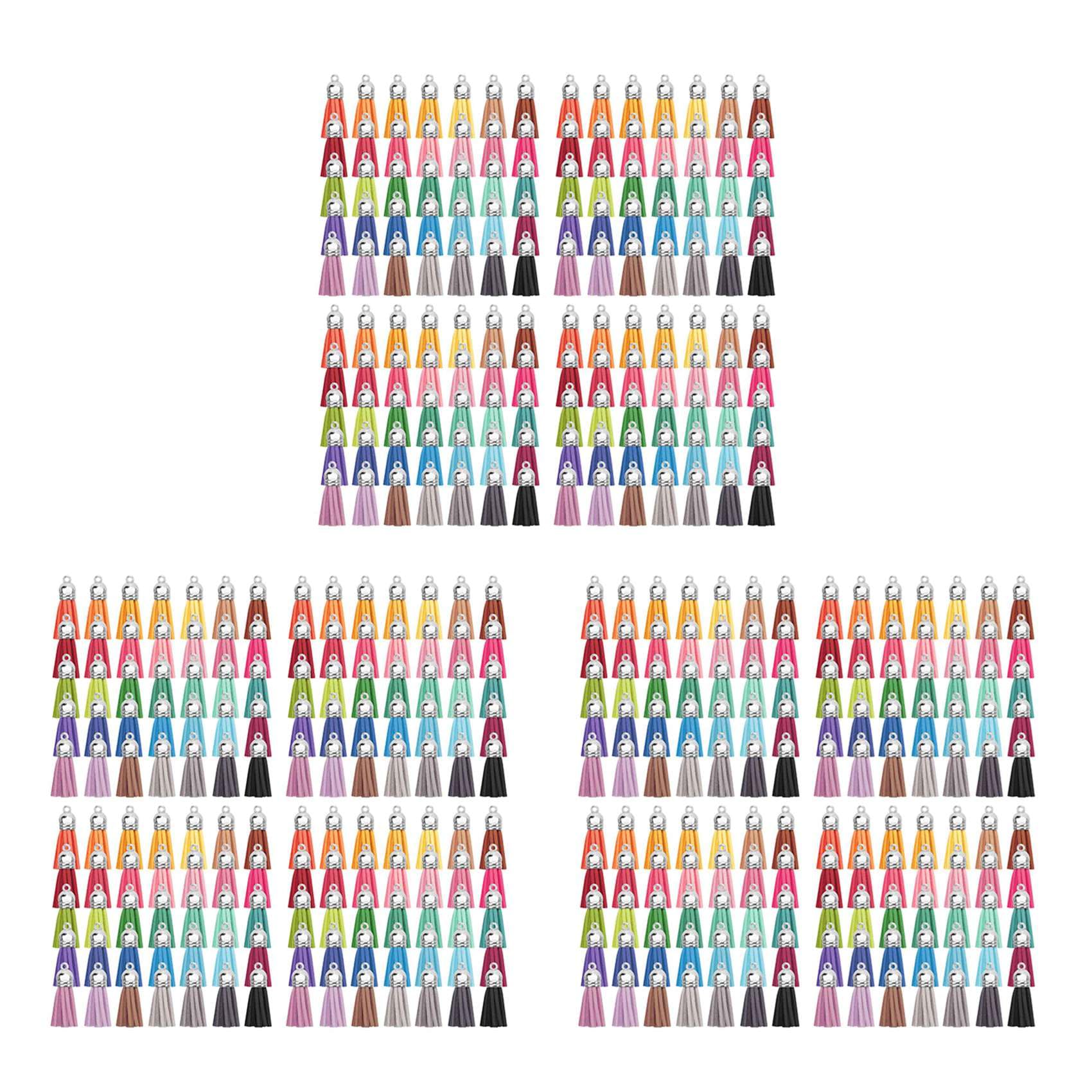 Hndhbfgrt 420Pcs Tassel Keychain Bulk Set for DIY Leather Pendants Keychain Acrylic Jewelry Accessories