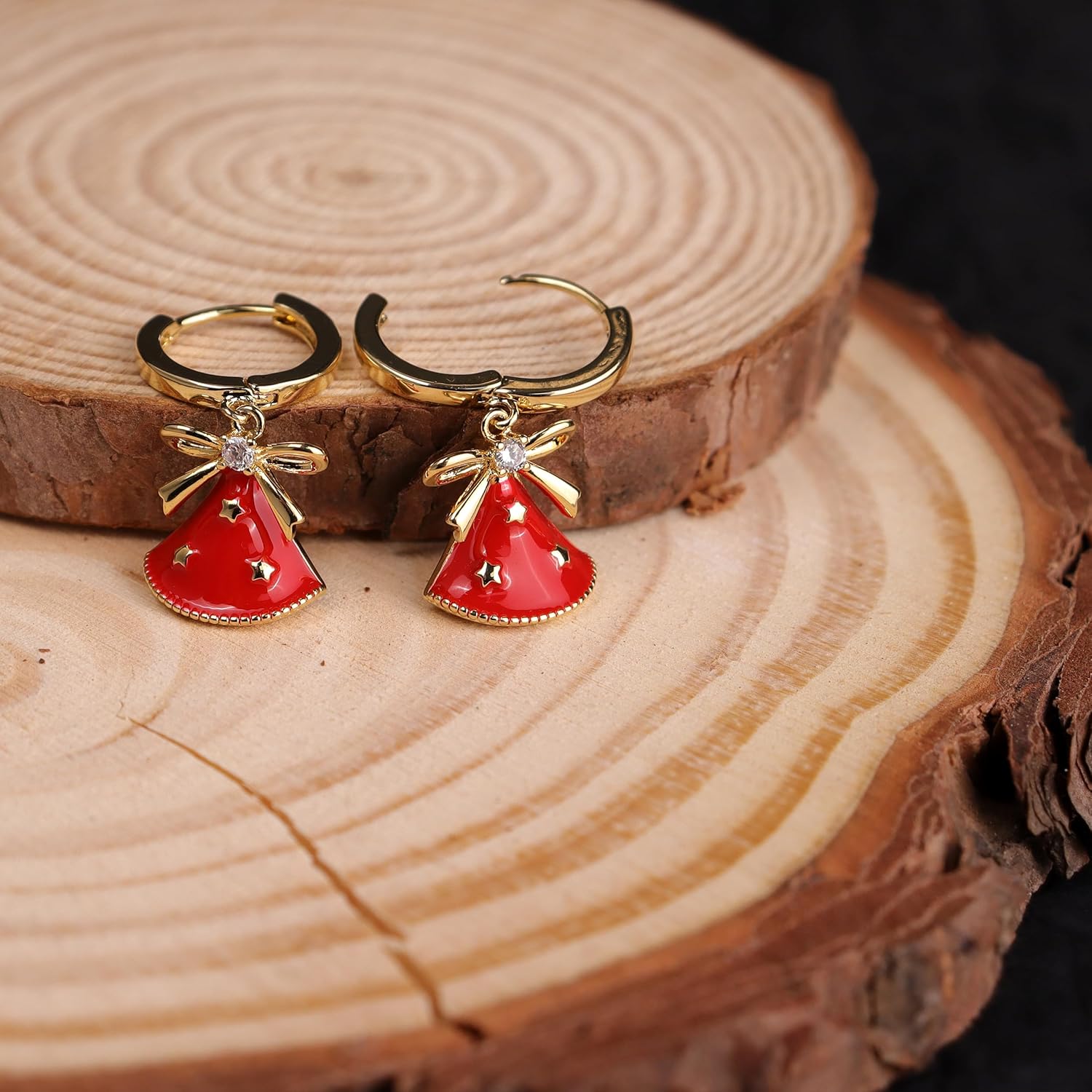 Sonateomber Gold Silver Small Hoop Dangle Earrings for Women, Trendy Dainty Rhinestone CZ Dangling Prom Wedding Leaf Flower Snowflake Butterfly Starfish Fashion Jewelry Gift - Image 4