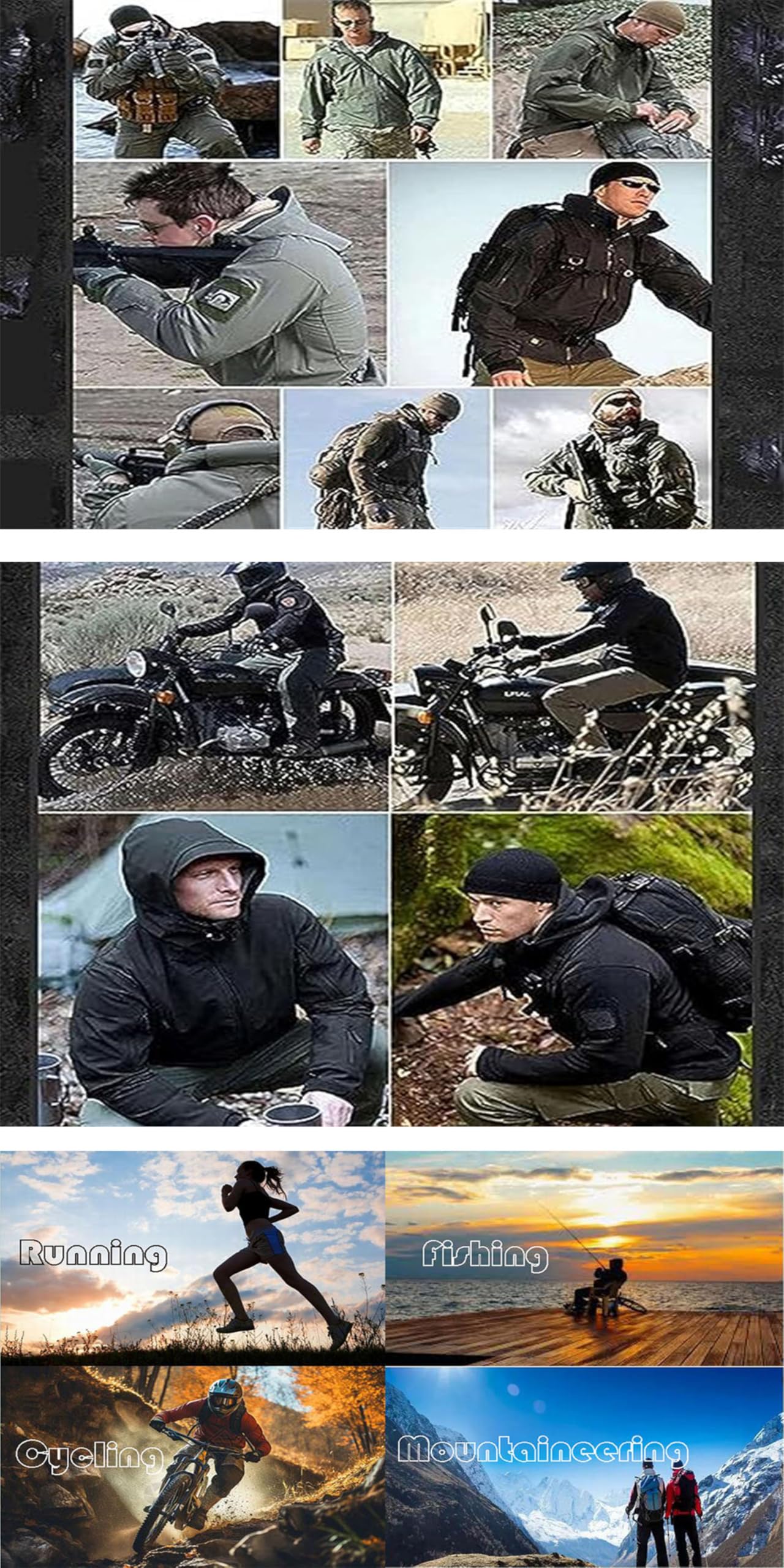 Tuta tattica militare da uomo, set di abbigliamento da combattimento da caccia con giacca militare per allenamento