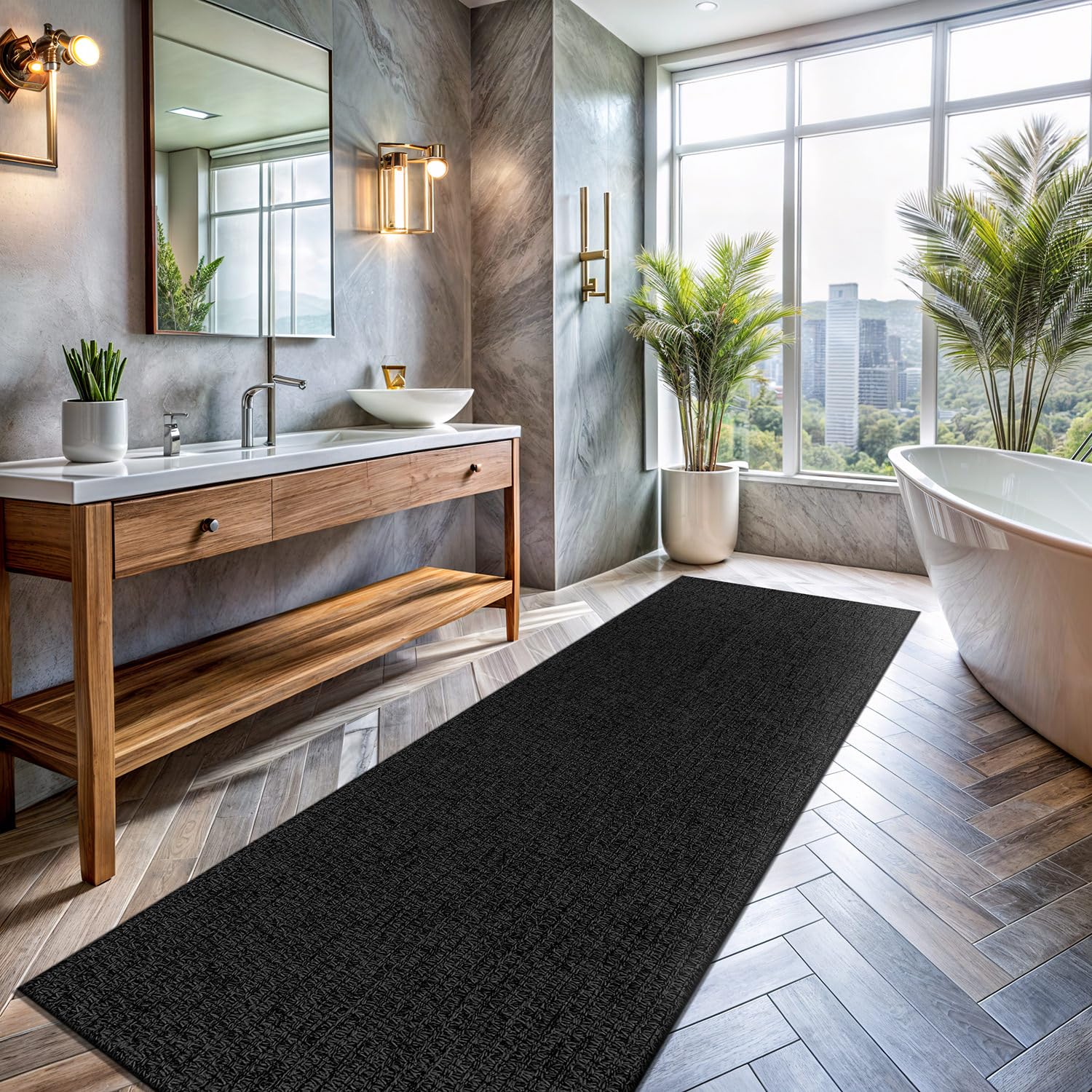 Easy Jute Runner Rug 2x7 Indoor Outdoor Natural Rugs Solid Fiber Rug Woven Area Rug Boho Easy Clean Inside Carpet for Living Room Bedroom Dining Room