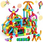 TOKBLOK Blocks magnétiques Jouets pour 3+ Années Vieilles Filles Garçons Magnetic Building Sticks Préscolaire Éducation Apprentissage STEM Jeux d'aimant Montessori Cadeau pour enfants