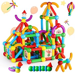 TOKBLOK Magnetic Blocks Toys for 3+ Years Old Girls Boys Magnetic Building Sticks Preschool Educational Learning STEM Montessori Magnet Toys Kids Gift