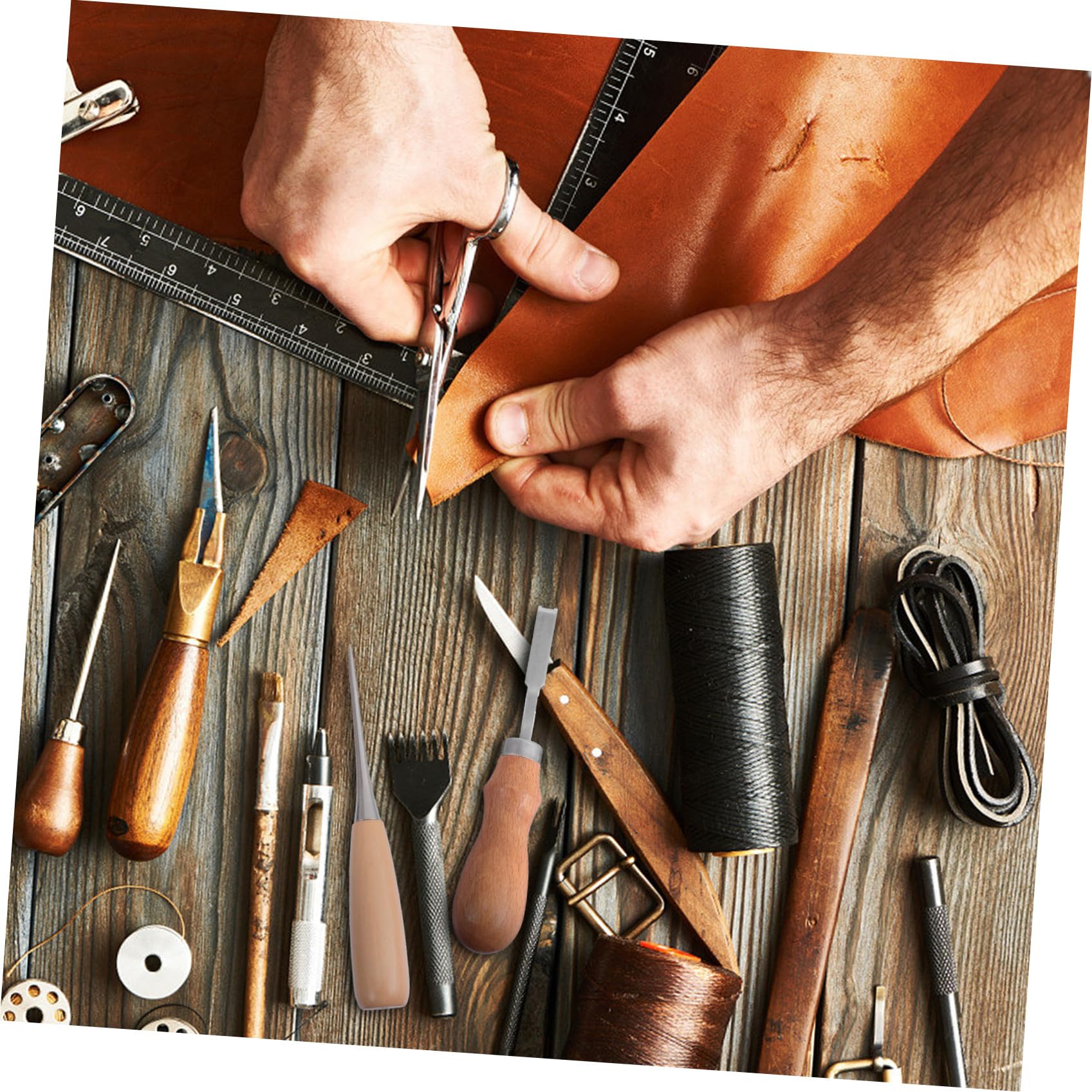 Operitacx 18 Stück Lederhandwerks-werkzeugset Ledernähset Lederbrennwerkzeug für Heimnäharbeiten Diy-werkzeugset zum Nähen Verschiedener Materialien Wie Leder, Stoff, Denim, Canvas