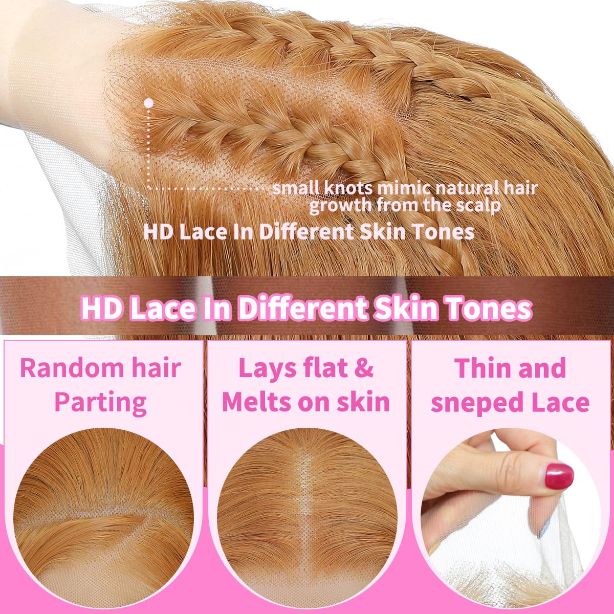 13x4 Synthetic Lace Front Wigs Pre Plucked 26 Inch Long Layered Ginger Straight Wigs For Women 100% Futura Premium Fiber Ready to Wear Wig With Bangs Beginner Friendly Daily Party Use