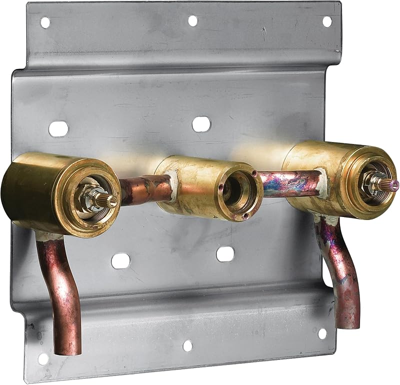 KOHLER K-410-K-NA Falling Water 5/8" Two-Handle Ceramic Valve, Dual Control Wall Mounted, Durable Brass