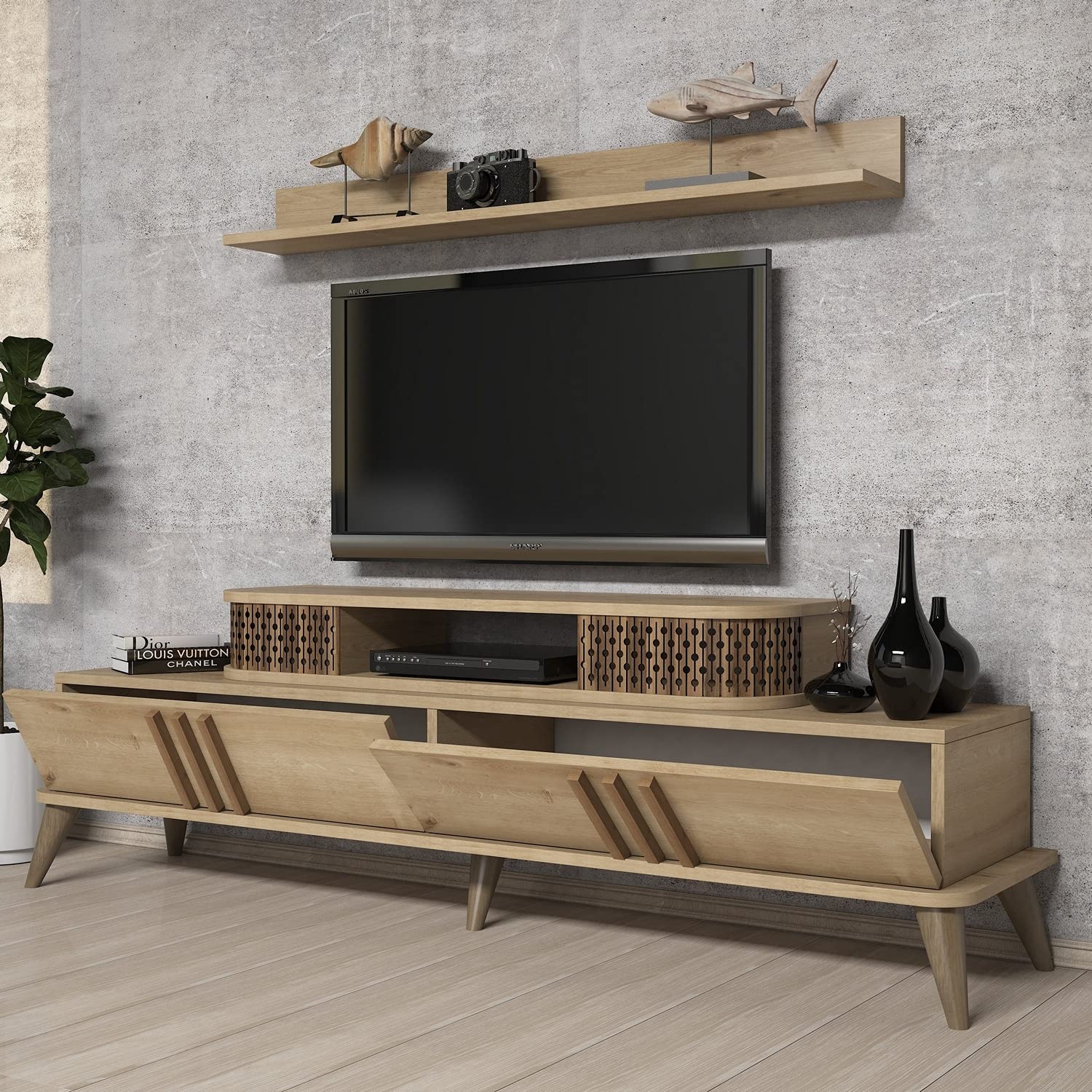 Skyedecom Oak 845HCT5222 - Conjunto de muebles de salón de roble