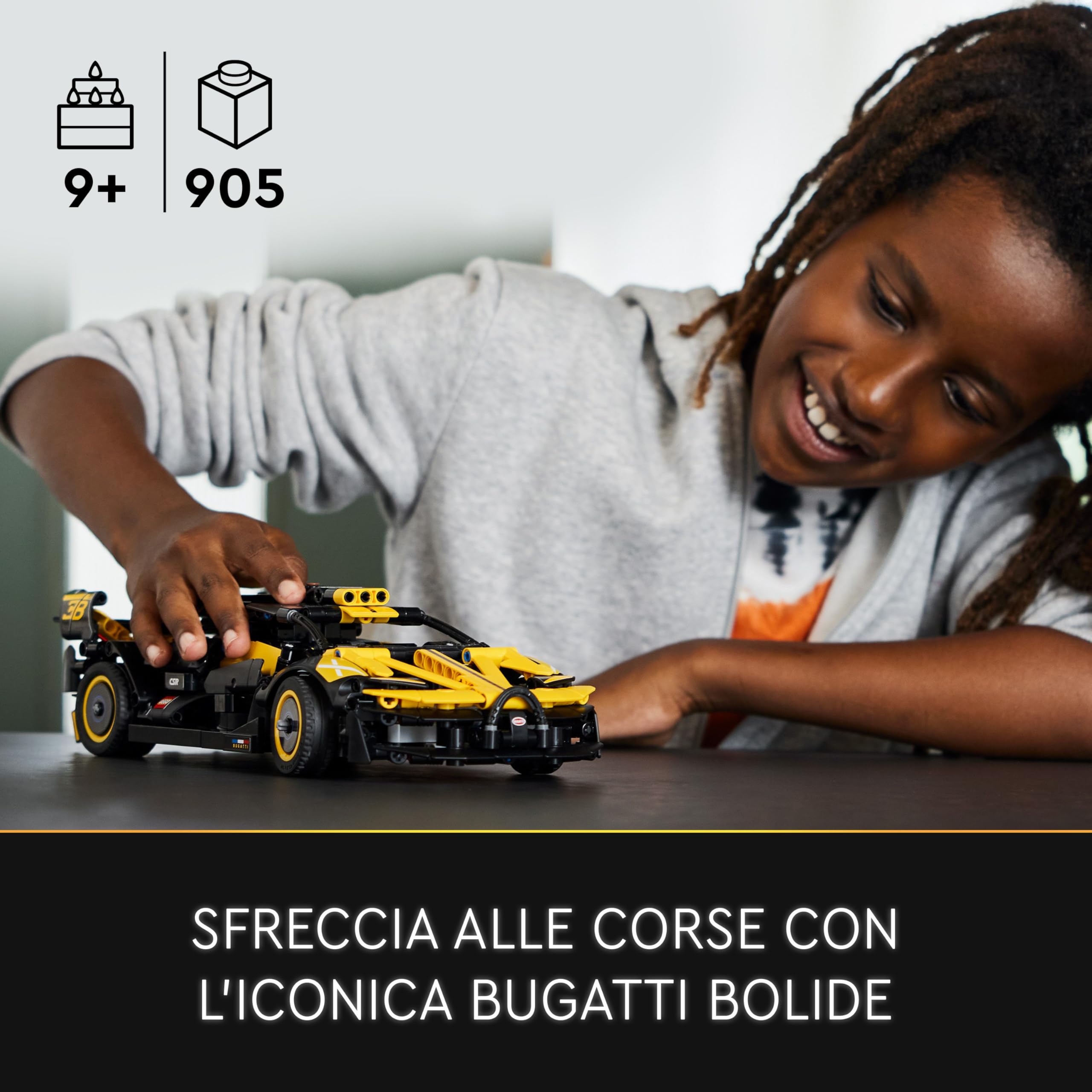 LEGO Technic Bugatti Bolide, Kit di Costruzione Macchina Giocattolo da Corsa, Modellino Auto Supercar, Giochi per Bambini, Bambine, Ragazzi e Ragazze da 9 Anni, Idee Regalo da Collezione 42151