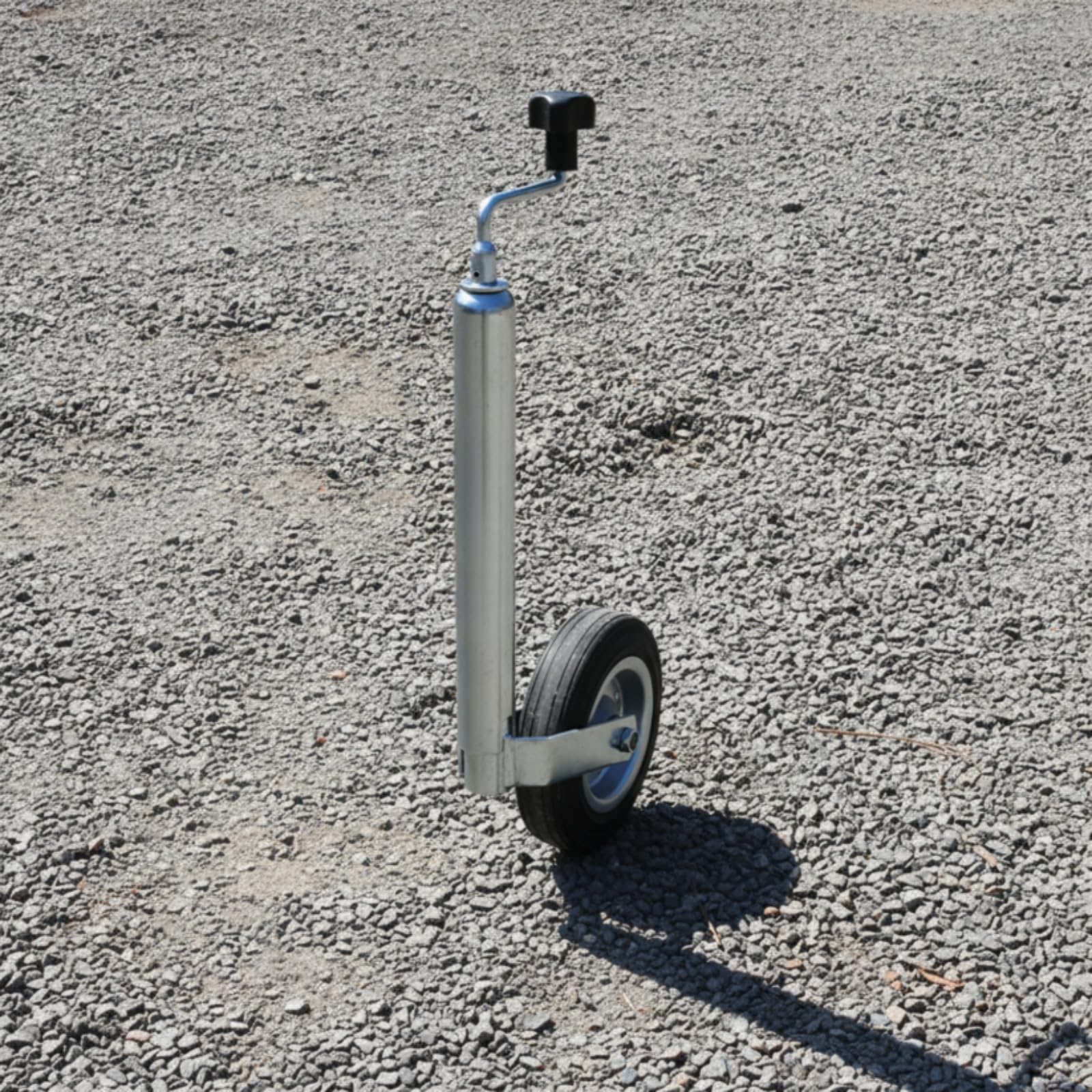 Trailer Stützrad Wagenheber Rangierhilfe Anhängerstütze mit Handkurbel Robuster Stahlbau Und Laufruhiges Gummirad für Garage Hof Campingplatz Enge, Europäische Klemme 250 Kg