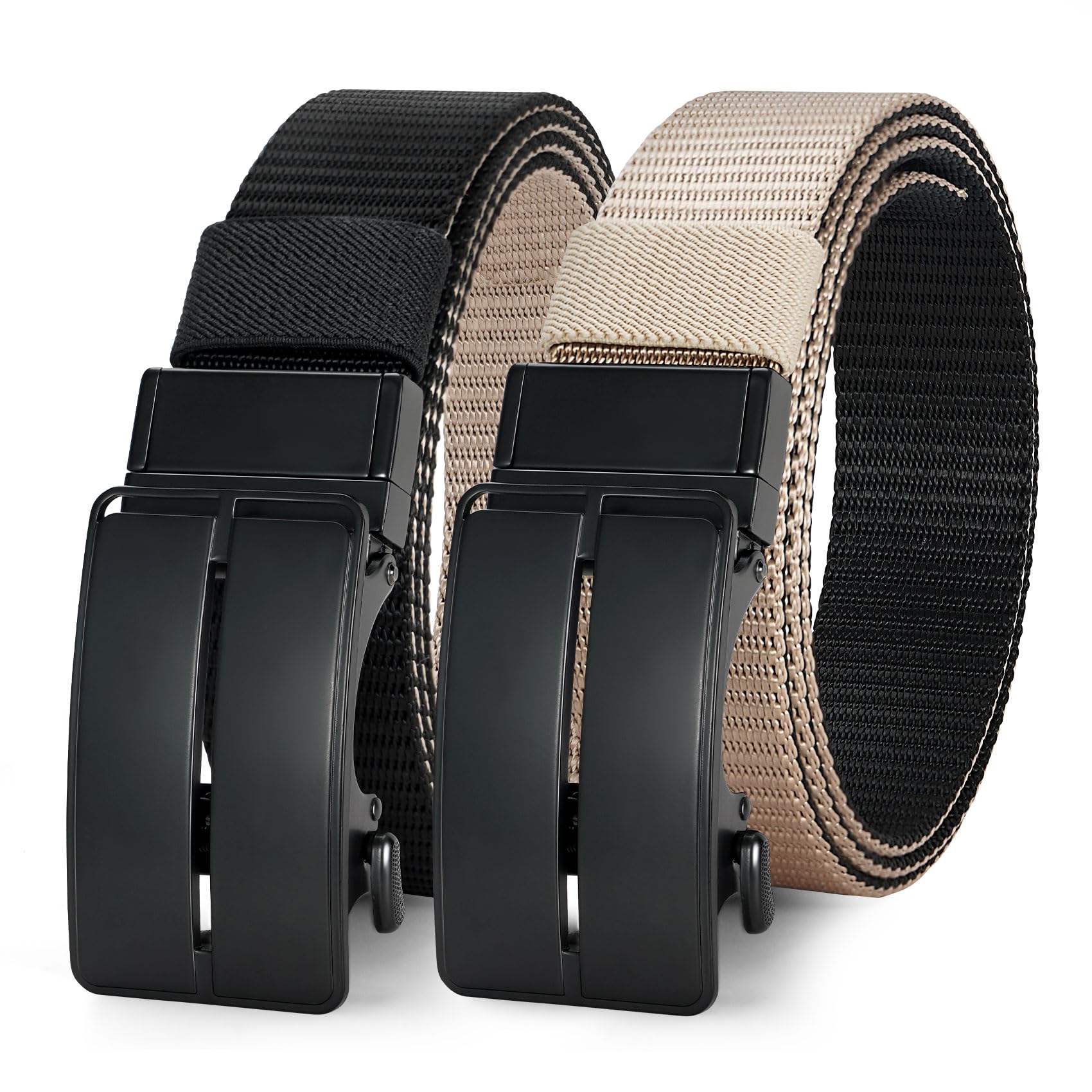 KASBAH Men's Reversible Belt Ratchet Nylon Belt for Men Casual Web Golf Belt for Jeans Pants Work