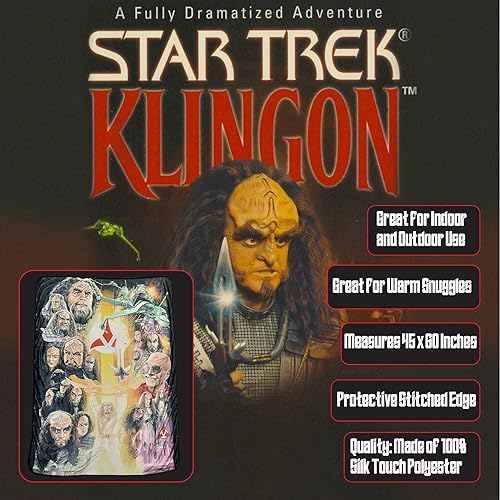 Miniatura 3 de Star Trek Klingon Empire - Manta de forro polar, suave, esponjosa, ligera, mide 60 x 45 pulgadas