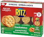RITZ Peanut Butter Cracker Snackwiches, Filling Made With Real Peanut Butter, 312 g (Pack of 24)