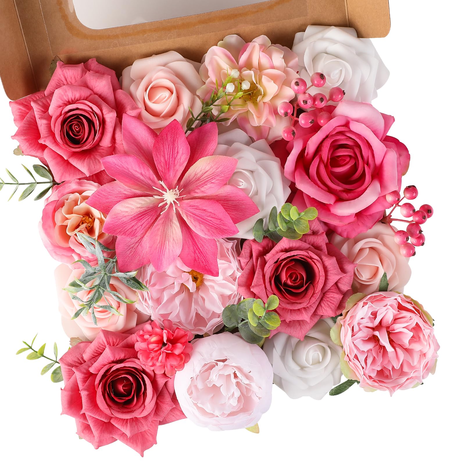 Floweroyal Artificial Flowers Fake Rose Flowers Dahlia with Stems for DIY Wedding Bridal Bouquets, Baby Shower, Floral Arrangement, Table Centerpieces, Home Decorations โ image 1