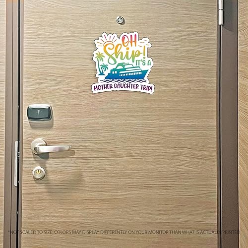 Miniatura 2 de Oh Ship It's a Mother and Daughter Trip - Imán colorido de crucero para puertas magnéticas de crucero de 7.5 x 7.4 pulgadas (arcoíris)