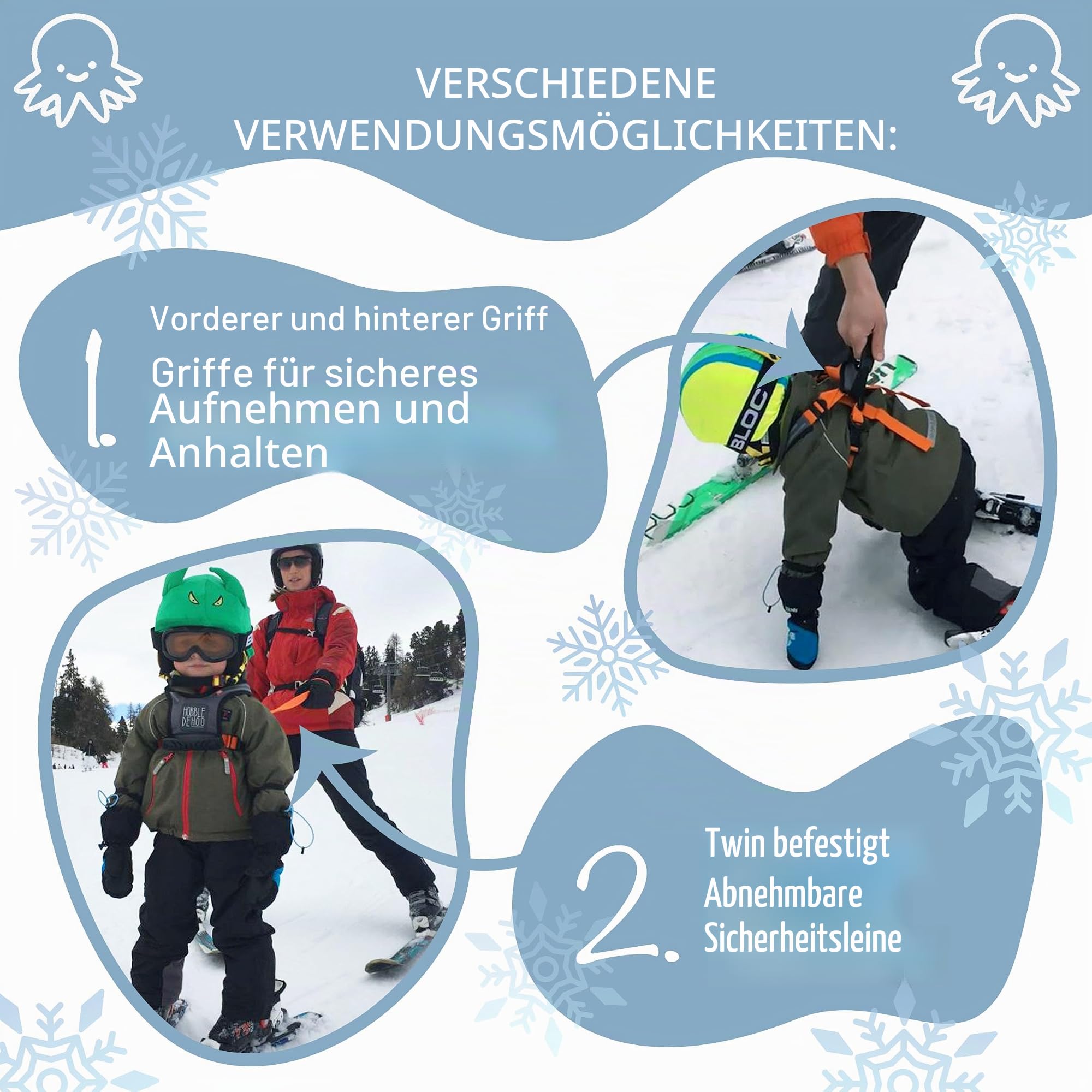 Hobbledehoo Active Kinder Ski- & Snowboardgeschirr & Leine für Kinder - Premium-Trainingsskigeschirr zum Unterrichten und Trainieren Ihres Kindes