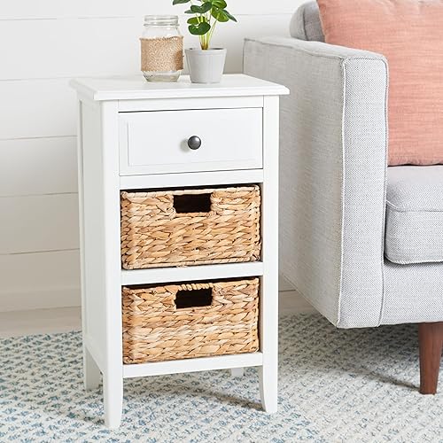 Miniatura 2 de Safavieh Mesa auxiliar blanca angustiada Everly Collection de American Homes Vintage Blanco,Cereza,Negro (Distressed