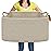 COMFY-HOMI Large Rectangular Blanket Basket, Woven Cotton Rope Baskets for Storage, Laundry Hamper Basket, Storage Bin,Toy Organizing Bin with Handle, Organization and Storage-22x15x12-Brown