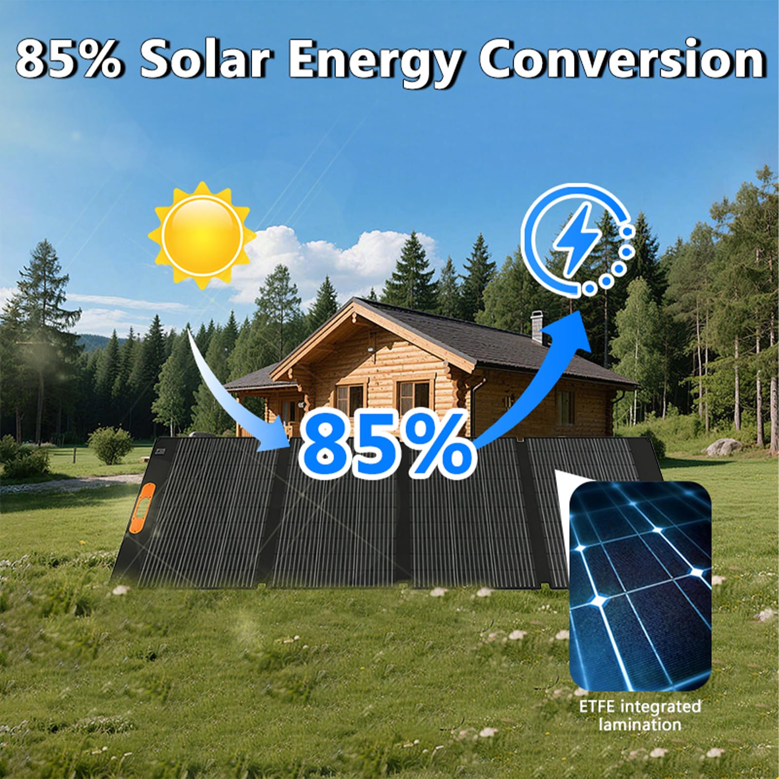 CHUBAN 200W Faltbares Solarpanel Tragbares IP68 ETFE 5 in 1 Camping