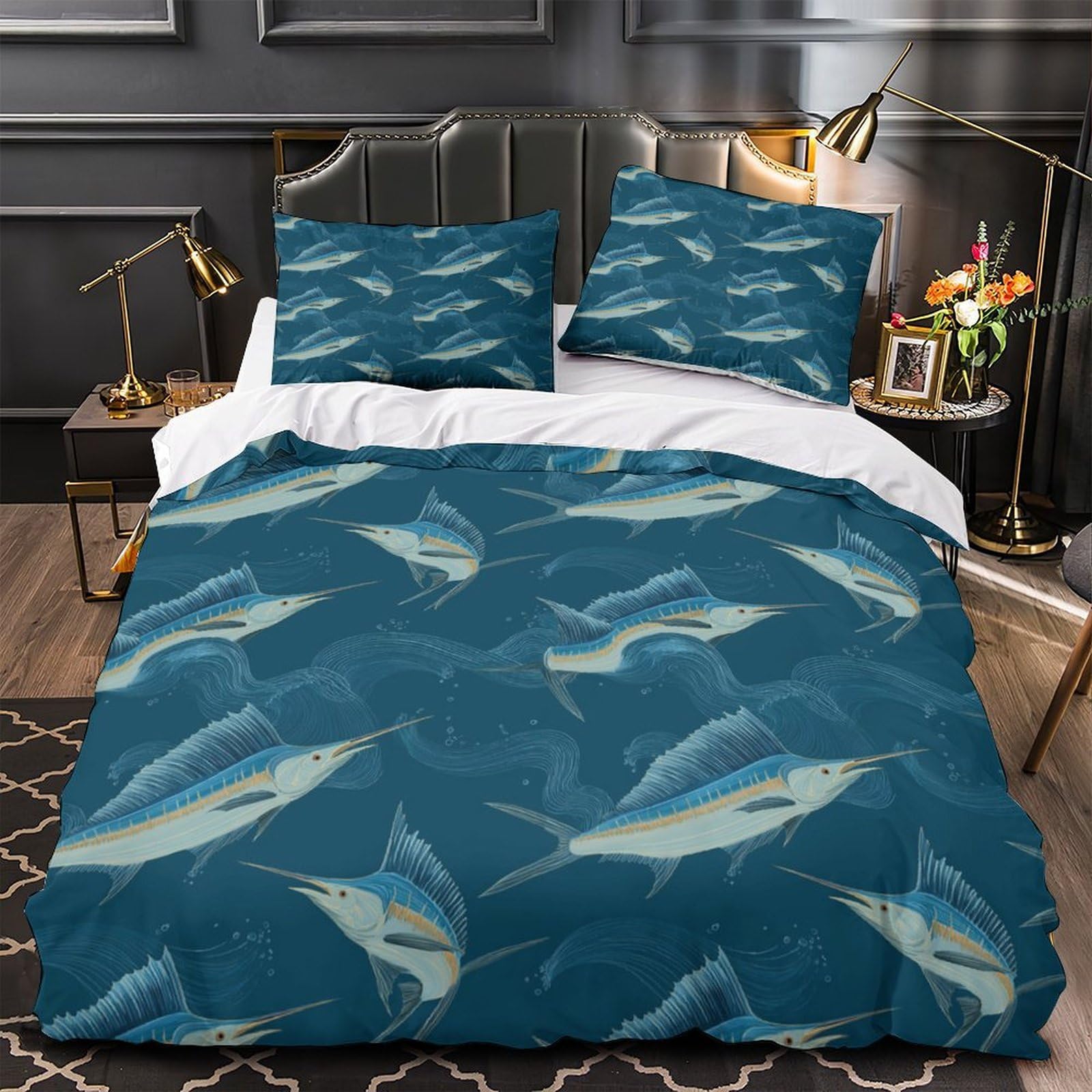 Housse de couette marijuana 200x200 anti-plis en microfibre douce avec zip
