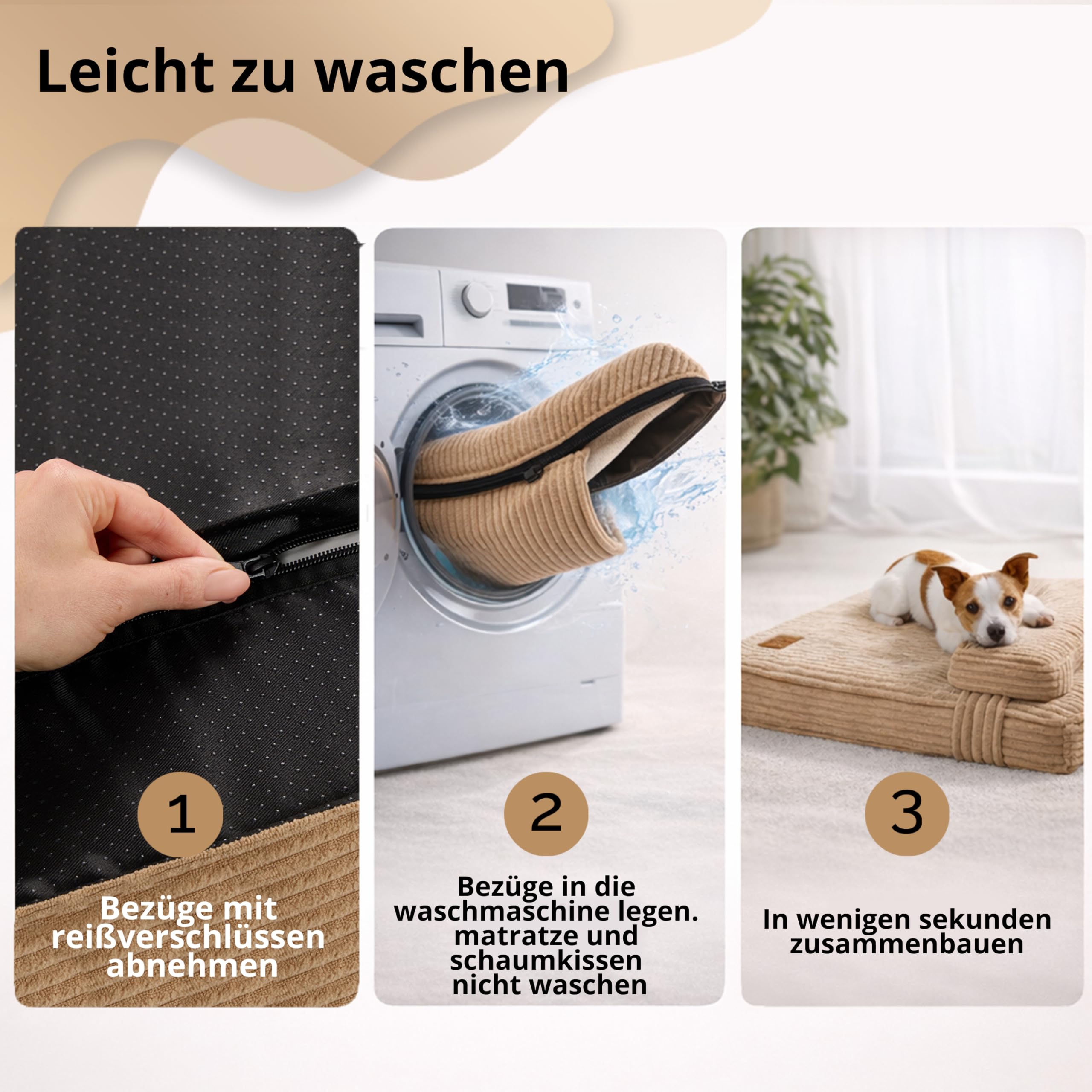 Orthopädisches Katzenbett mit Kissen, wasserdicht, waschbar