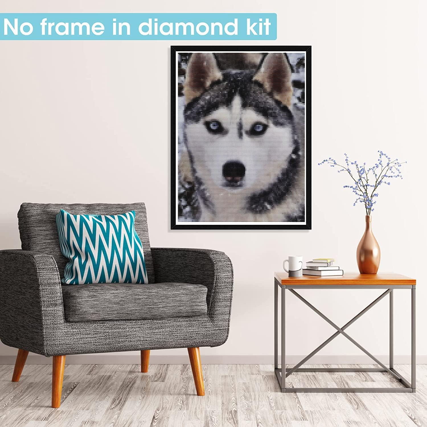 Pavemlo 5D Diamond Art Kits for Adults Dreamcatcher Wolf, Full Drill Diamond Art Animals Pictures Paint with Diamonds, DIY Cross Stitch Jewel Art Rhinestone Craft for Home Wall Decor 24x31.5 inch