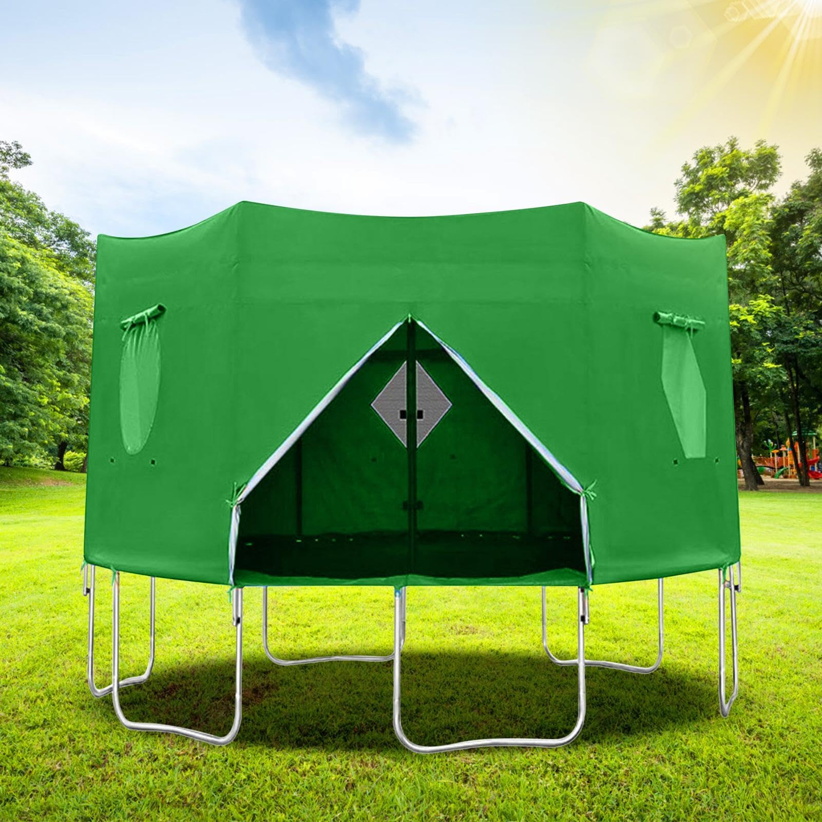 Trampoline Tent, Trampoline Shade Cover, Anti-UV Trampoline Sunshade Trampoline Outdoor Cover, Multipurpose Trampoline Canopy Trampoline Sun Cover for 6 Poles Trampoline