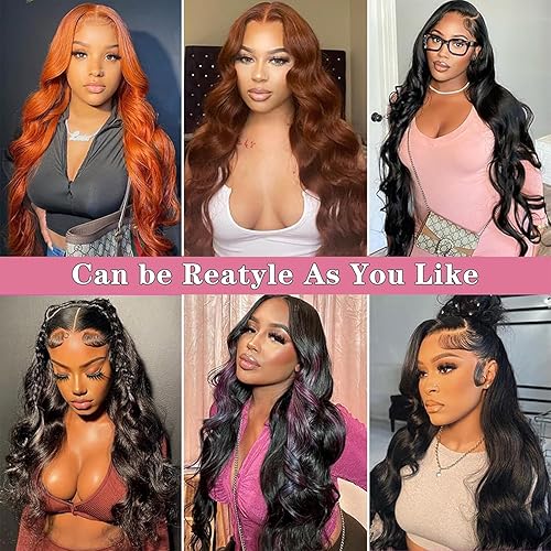 Miniatura 6 de Pelucas de cabello humano ondulado con encaje frontal de 13 x 4 para mujer, predepiladas de 22 pulgadas con abuelitos, pelucas de encaje frontal