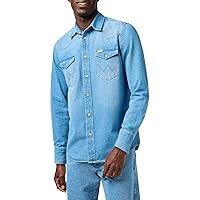 Wrangler Western Shirt Maglietta, Mid Light Wash