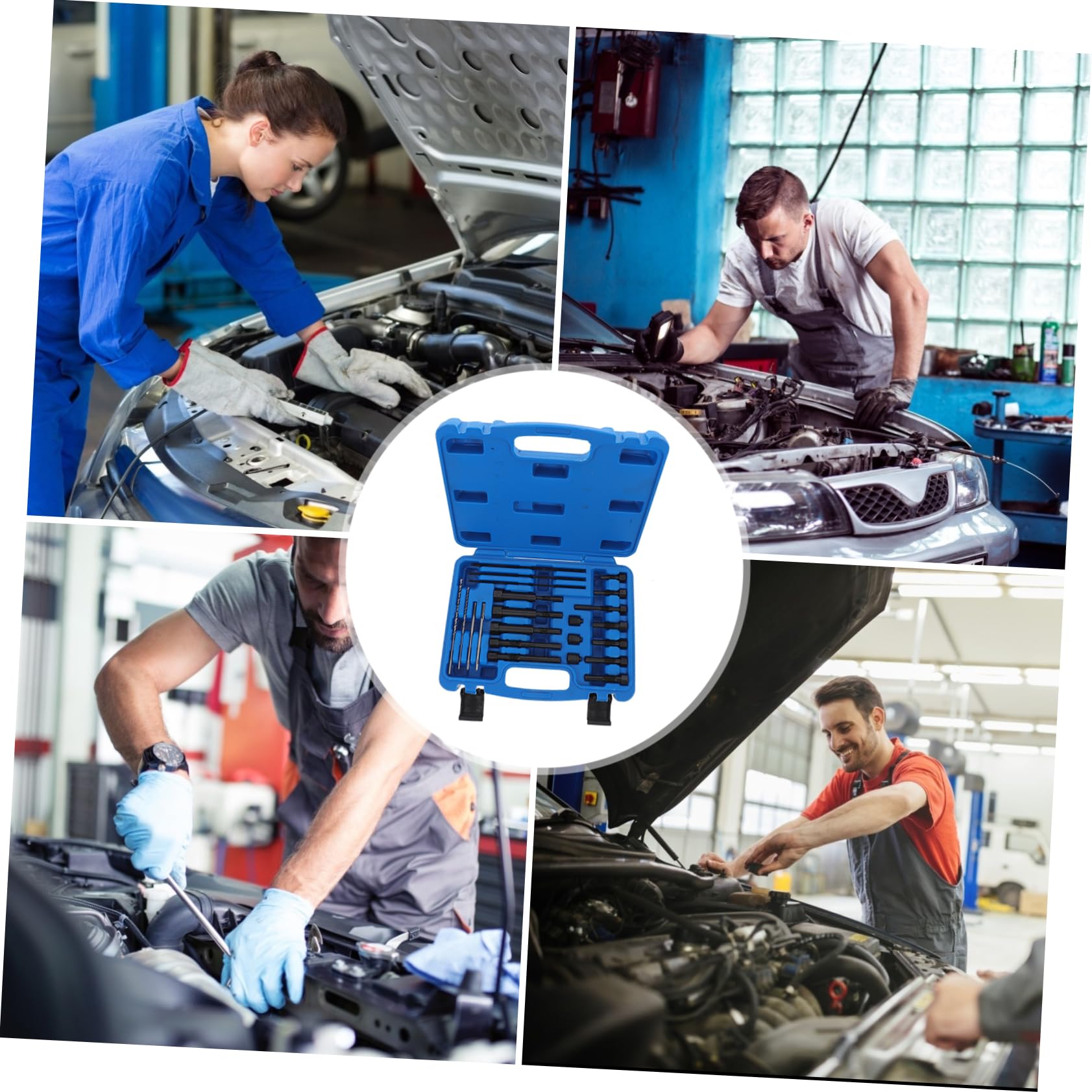 ULTECHNOVO Kit Extraction Bougie De Préchauffage Acier Abs 22 Pièces pour Voiture Réparation Moteur Automobile Entretien Professionnel
