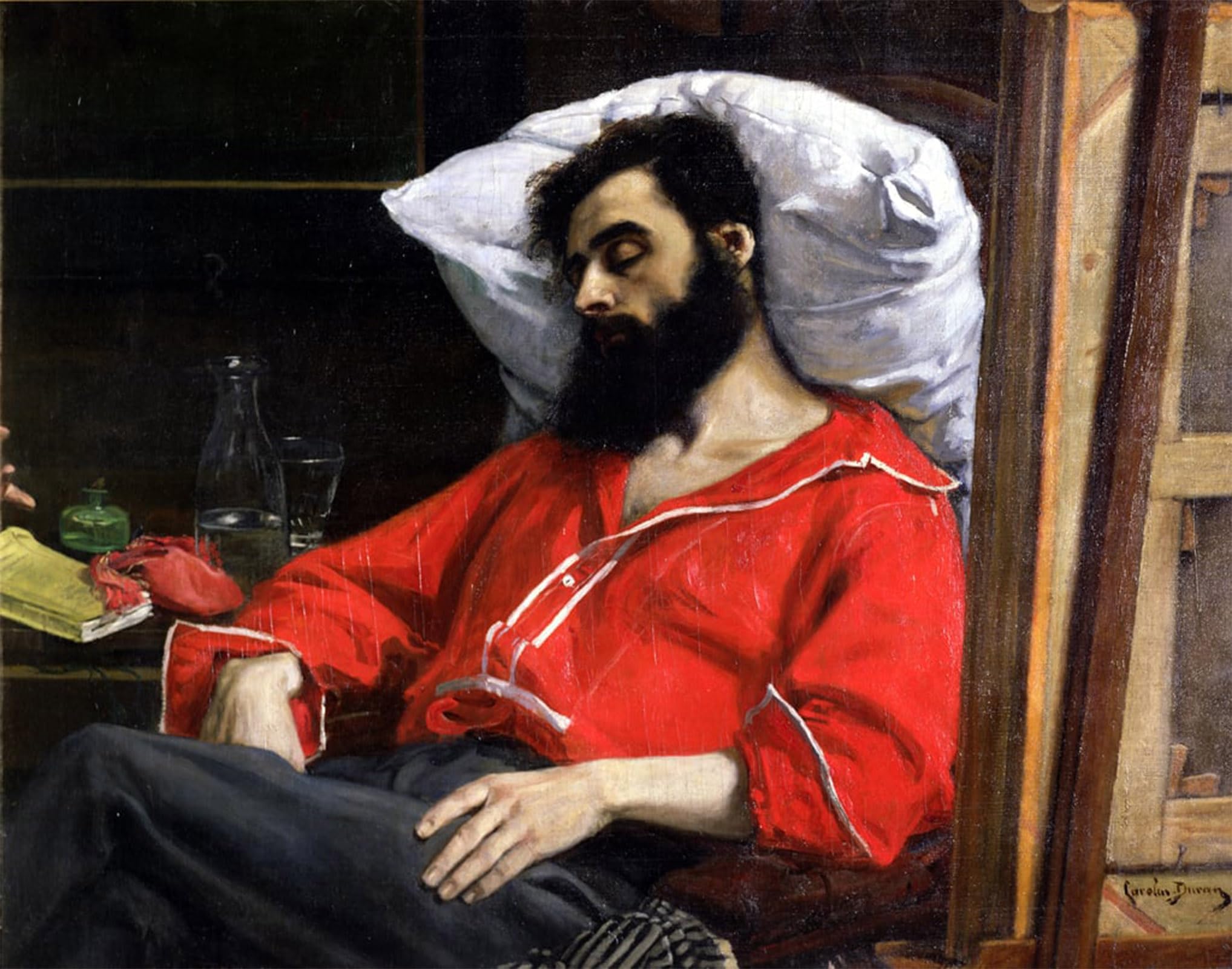 SERENDIPITP Vintage Wall Art Canvas Nordic Poster Canvas Print Picture the Convalescent or the Wounded Man by Charles Emile Auguste Carolus Duran Wall Art Poster for Home Decor 60x90cm