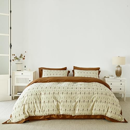 Miniatura 7 de SUSYBAO Funda de edredón tropical azul y blanca tamaño King, 100% algodón, funda de edredón botánica costera de 3 piezas, 1 funda de edredón de