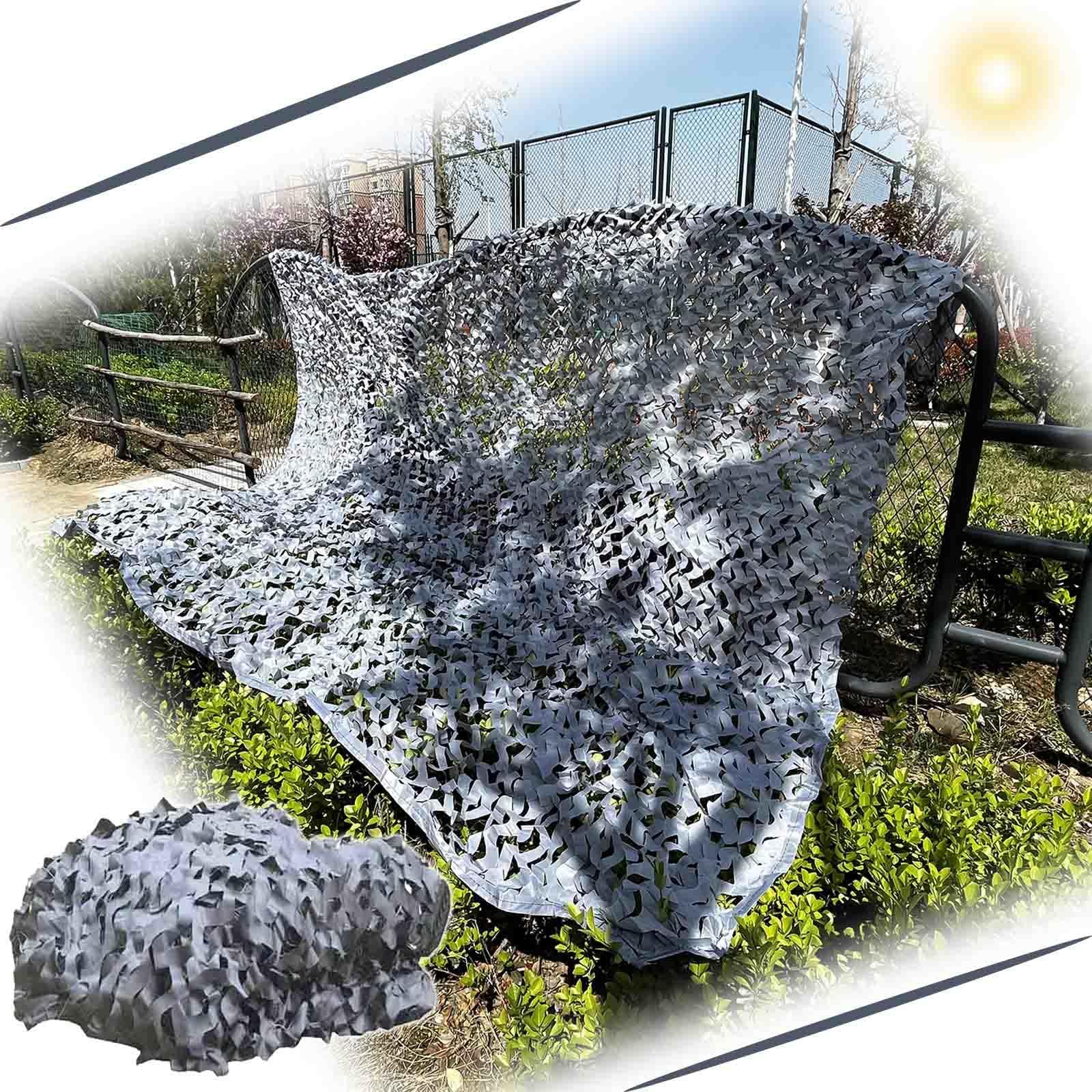 Malla De Camuflaje Gris,Red De Camuflaje Reforzada Militar,Camping,Caza,Ejercito,Decoracion Fiestas,Cubierta De Coche,Malla De Camuflaje Proteccion Solar,Para Jardin Pérgola,Grey-6x6m(19.7*19.7ft)