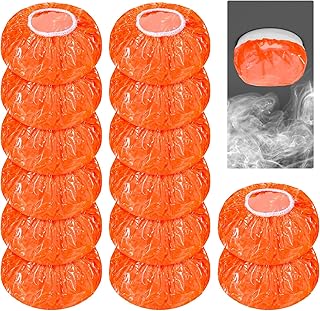 12 Pieces Detector Cover Fire Alarm Dust Paint Cover Stretch Plastic Fire Alarm Thicken Elastic Paint Covers During Commercial Building Home Alarms Cooking or Baking Use, Orange