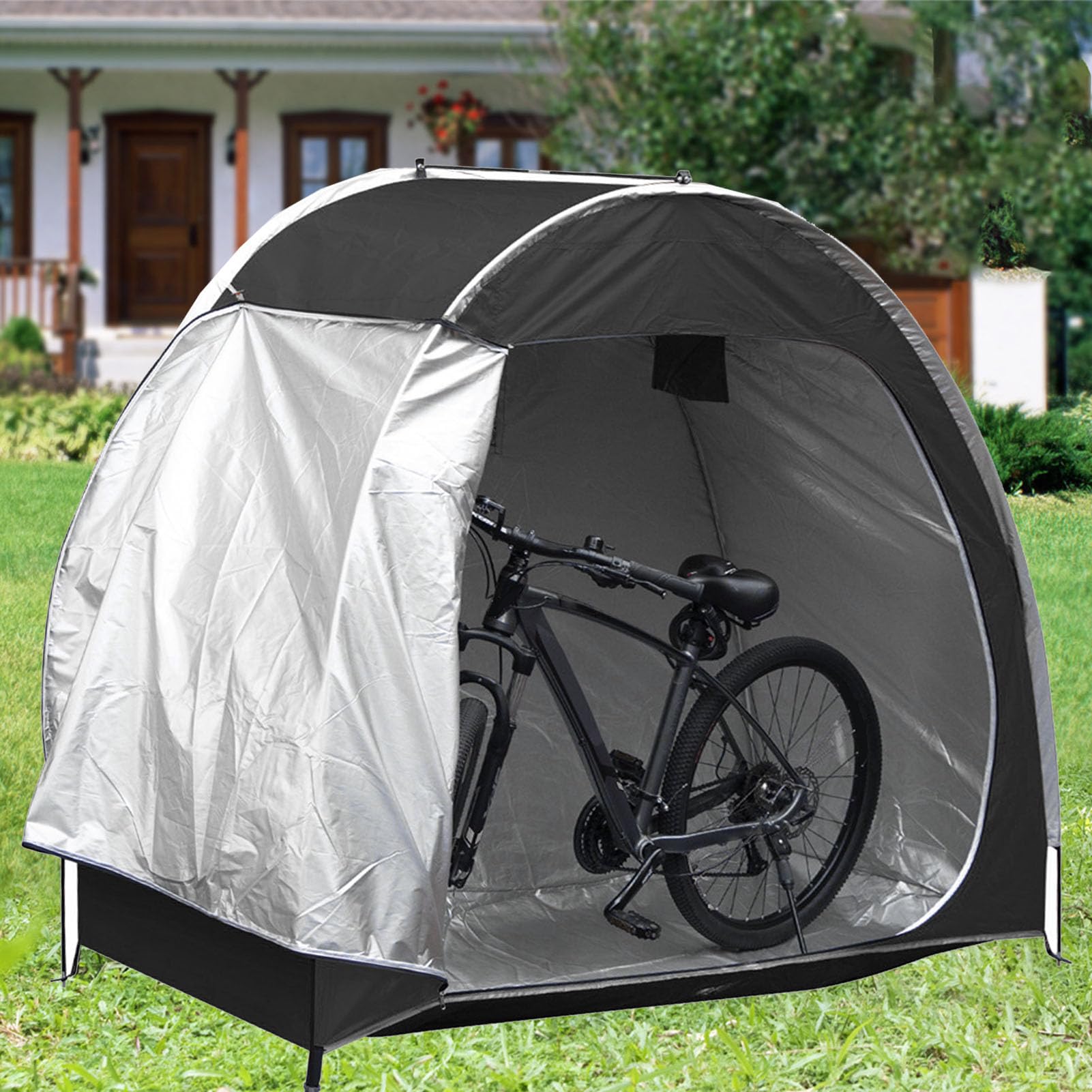 Tenda per Deposito Biciclette, Tenda per Deposito Biciclette Portatile con Tessuto Oxford 210D Resistente All'acqua Tenda per Deposito Biciclette per Moto, Attrezzi da Giardino,