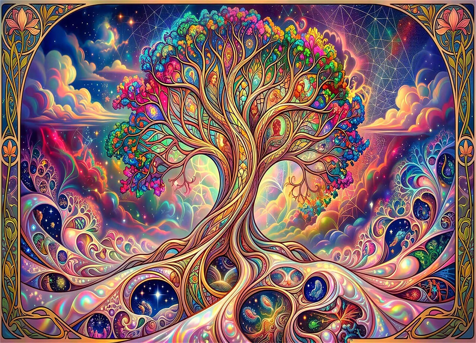 Rompecabezas para Adultos de 3000 Piezas | Árbol de la Vida Colorido | Puzzle Terapéutico de Estimulación Mental y Desconexión Digital, Encaje, Idea de Regalo, 122x81 cm