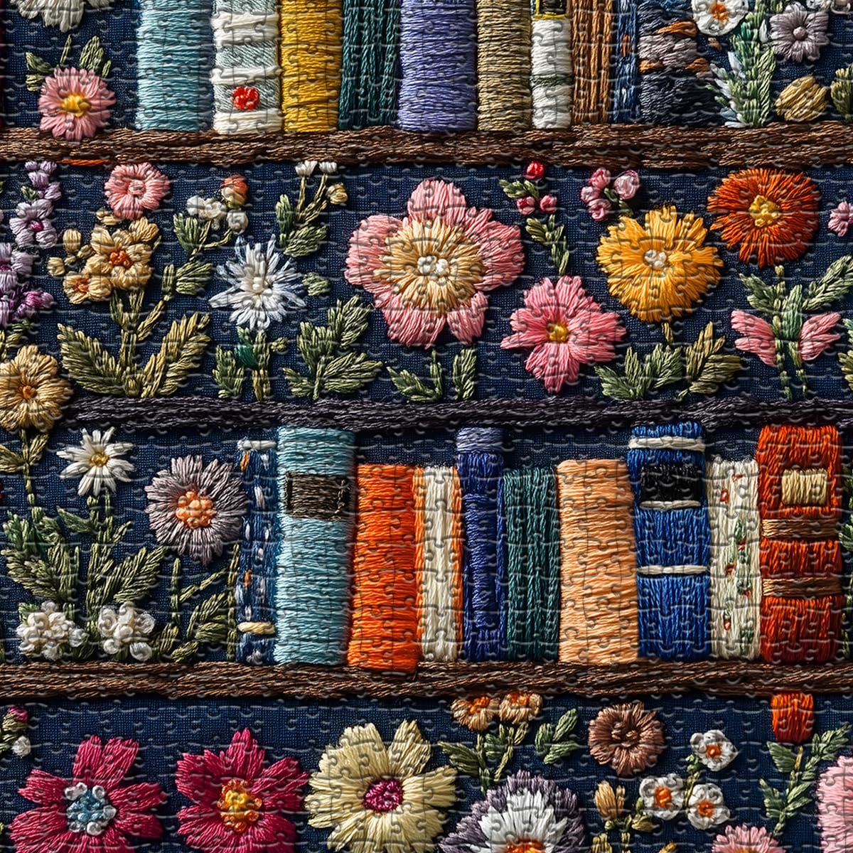 PICKFORU Wildflower Pages Jigsaw Puzzle 1000 Pieces, Unique Art Floral Plant Puzzle Retro Vintage Aesthetic Challenge for Adults - Image 2