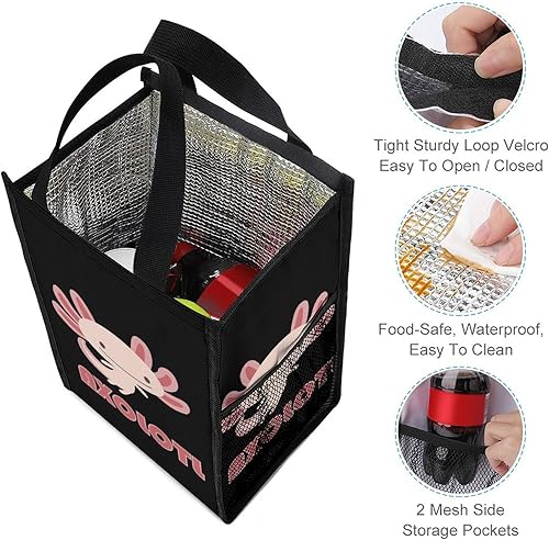 Miniatura 3 de Cute Axolotls Lunch Bags for Women Men Insulated Lunch Box Reusable Tote Bag for Home Office